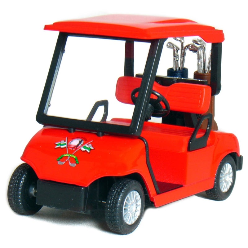 KinsFun - Golf Cart 4Â½" Die Cast Metal Model Pullback Action Toy (Red) - Image 1